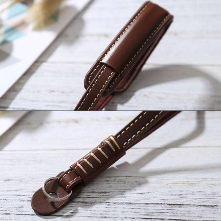 Wrist Strap Grip PU Leather Hand Strap for SLR / DSLR Cameras(Coffee)