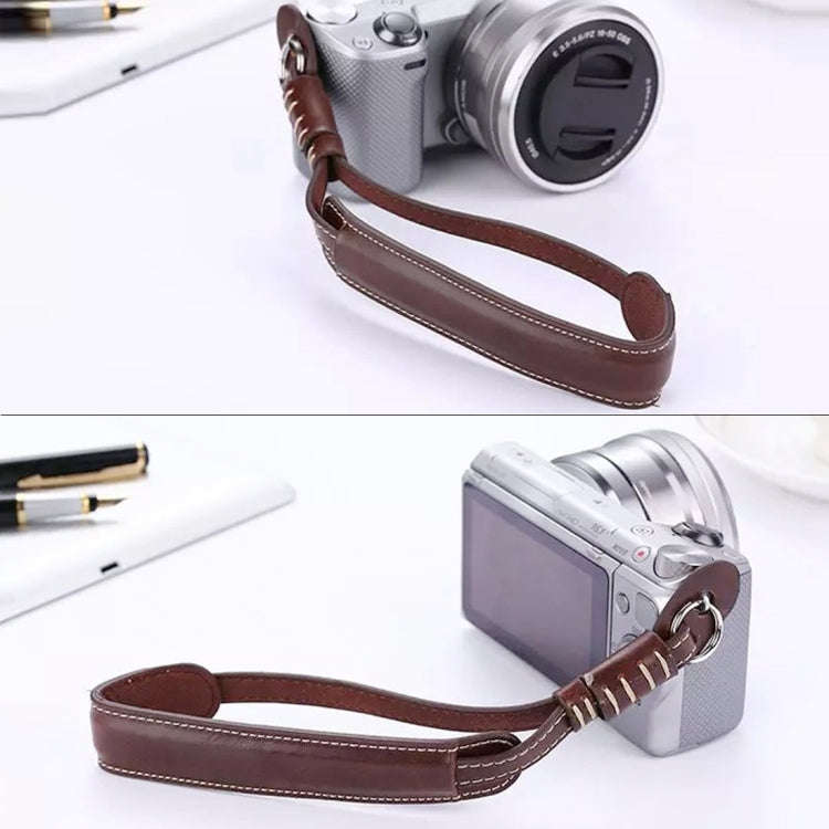 Wrist Strap Grip PU Leather Hand Strap for SLR / DSLR Cameras(Coffee)