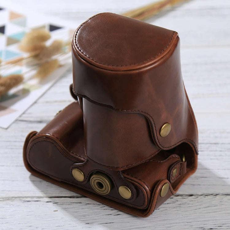Full Body Camera PU Leather Case Bag with Strap for Samsung NX300(Coffee)
