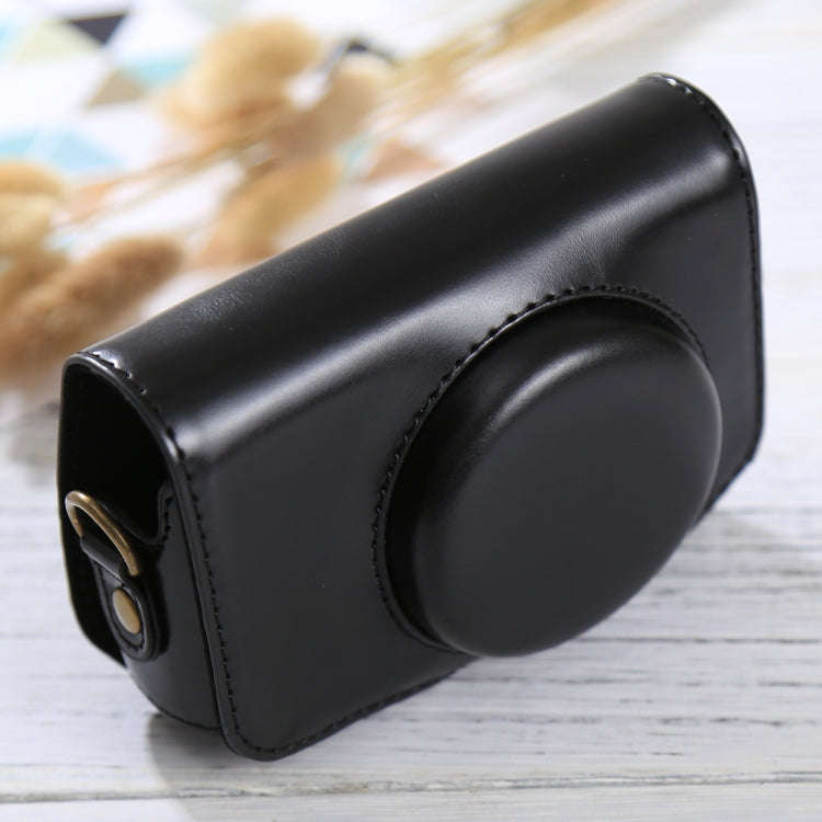 Full Body Camera PU Leather Case Bag with Strap for Canon PowerShot SX730 HS / SX720 HS (Black)