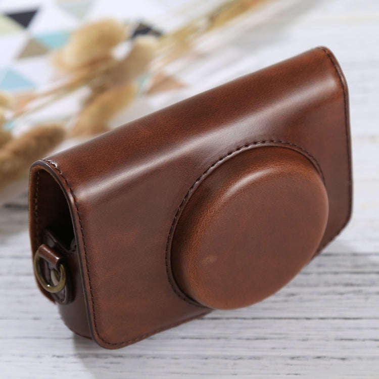 Full Body Camera PU Leather Case Bag with Strap for Canon PowerShot SX730 HS / SX720 HS (Coffee)