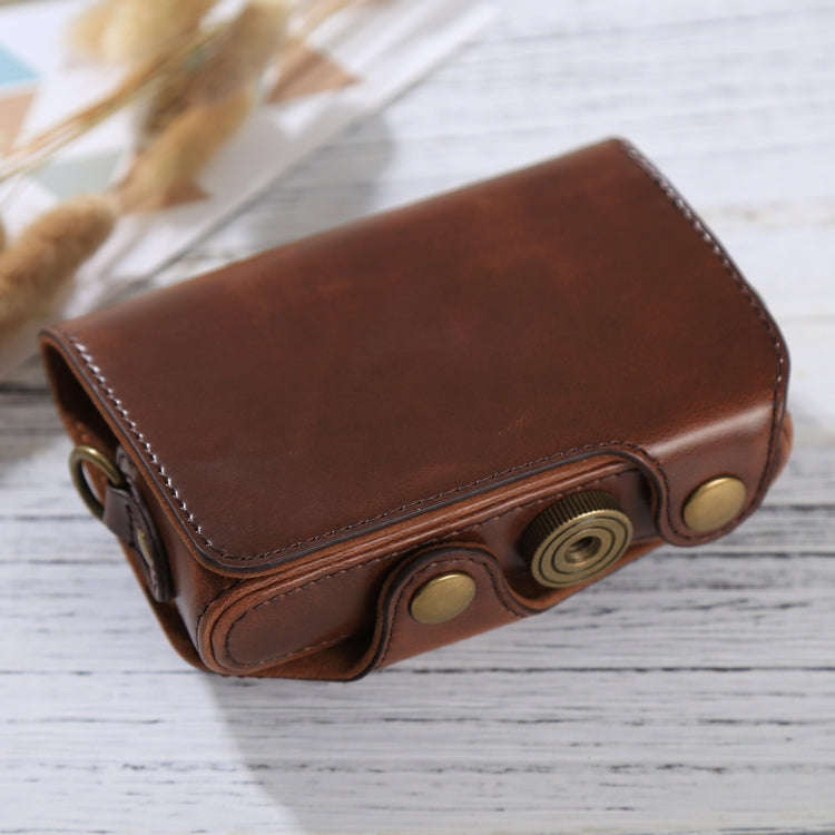 Full Body Camera PU Leather Case Bag with Strap for Canon PowerShot SX730 HS / SX720 HS (Coffee)