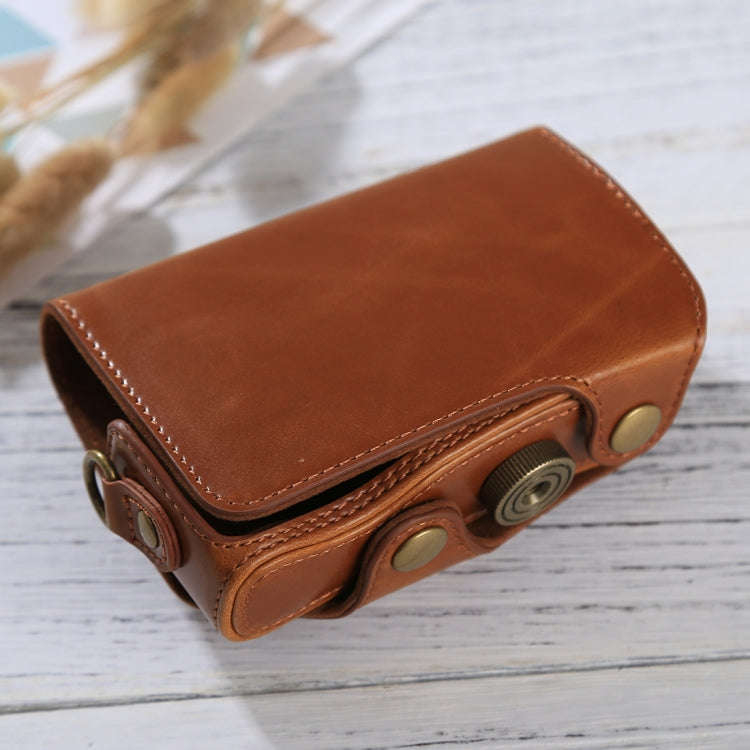 Full Body Camera PU Leather Case Bag with Strap for Canon PowerShot SX730 HS / SX720 HS (Brown)
