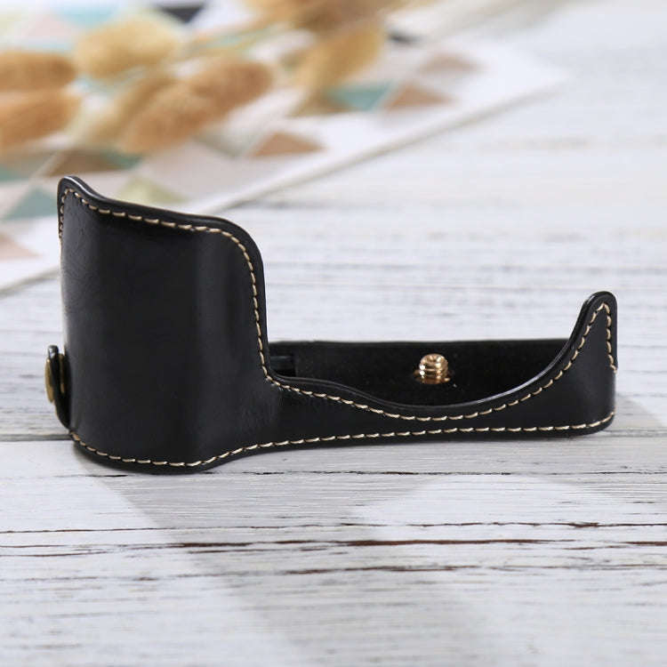 1/4 inch Thread PU Leather Camera Half Case Base for Sony ILCE-5100 / A5100(Black)