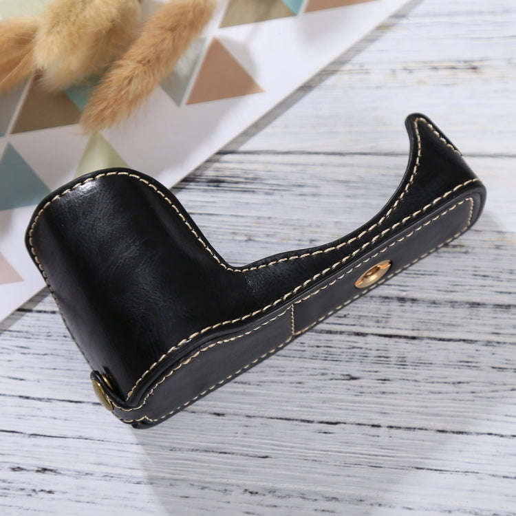 1/4 inch Thread PU Leather Camera Half Case Base for Sony ILCE-5100 / A5100(Black)