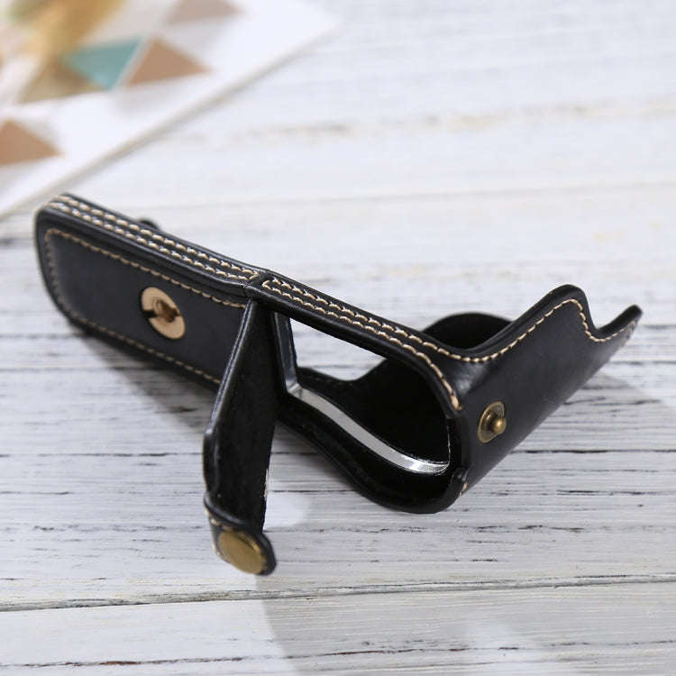 1/4 inch Thread PU Leather Camera Half Case Base for Sony ILCE-5100 / A5100(Black)