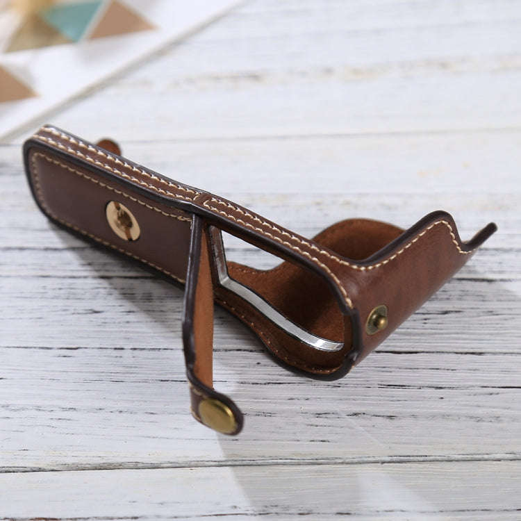1/4 inch Thread PU Leather Camera Half Case Base for Sony ILCE-5100 / A5100(Coffee)