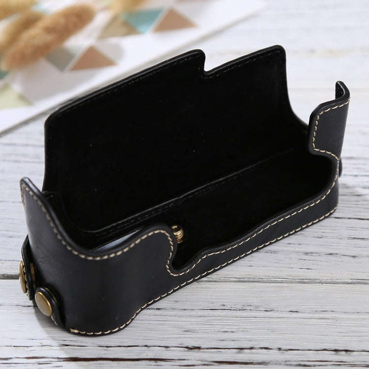1/4 inch Thread PU Leather Camera Half Case Base for FUJIFILM X-E3(Black)