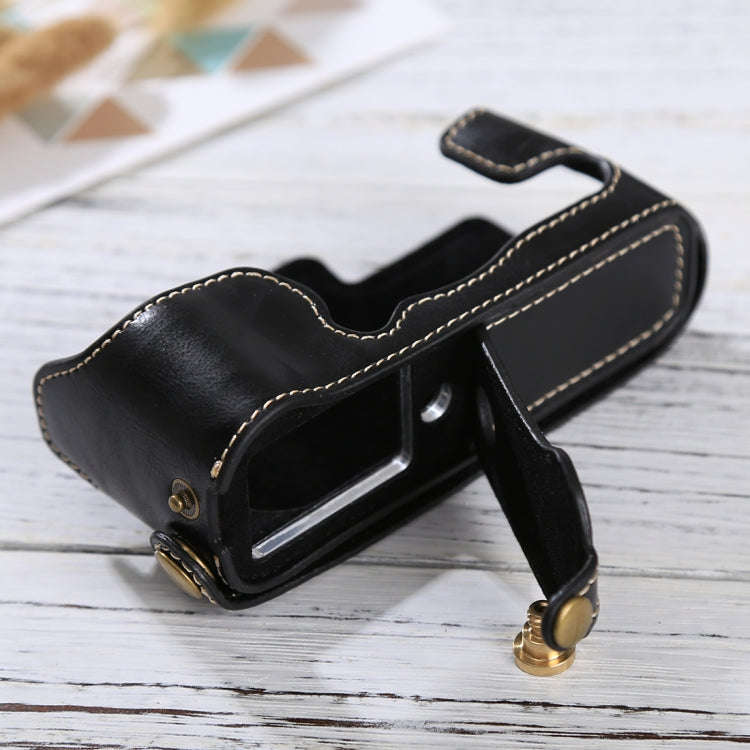 1/4 inch Thread PU Leather Camera Half Case Base for FUJIFILM X-E3(Black)