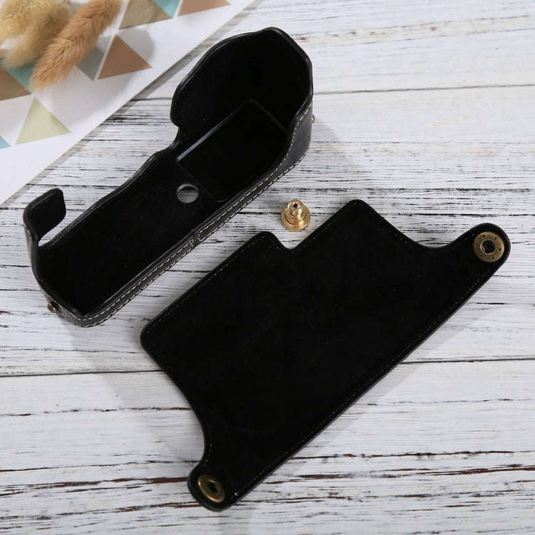 1/4 inch Thread PU Leather Camera Half Case Base for FUJIFILM X-E3(Black)