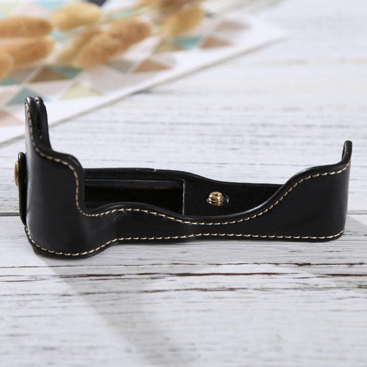 1/4 inch Thread PU Leather Camera Half Case Base for Canon EOS M3(Black)