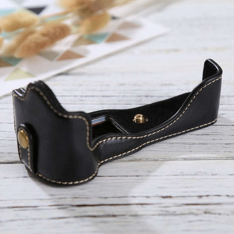 1/4 inch Thread PU Leather Camera Half Case Base for Canon EOS M3(Black)