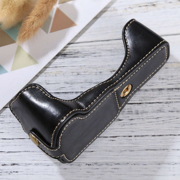 1/4 inch Thread PU Leather Camera Half Case Base for Canon EOS M3(Black)