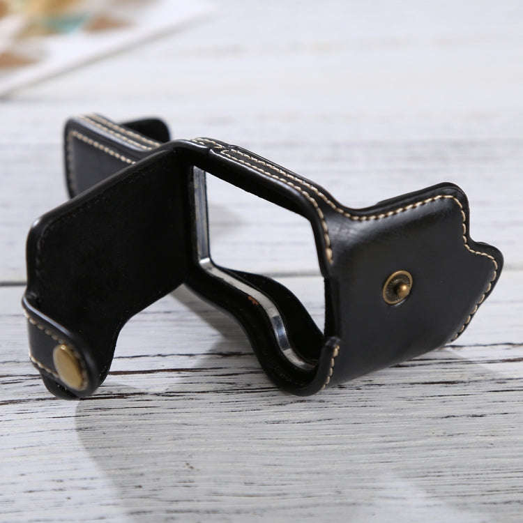 1/4 inch Thread PU Leather Camera Half Case Base for Canon EOS M3(Black)