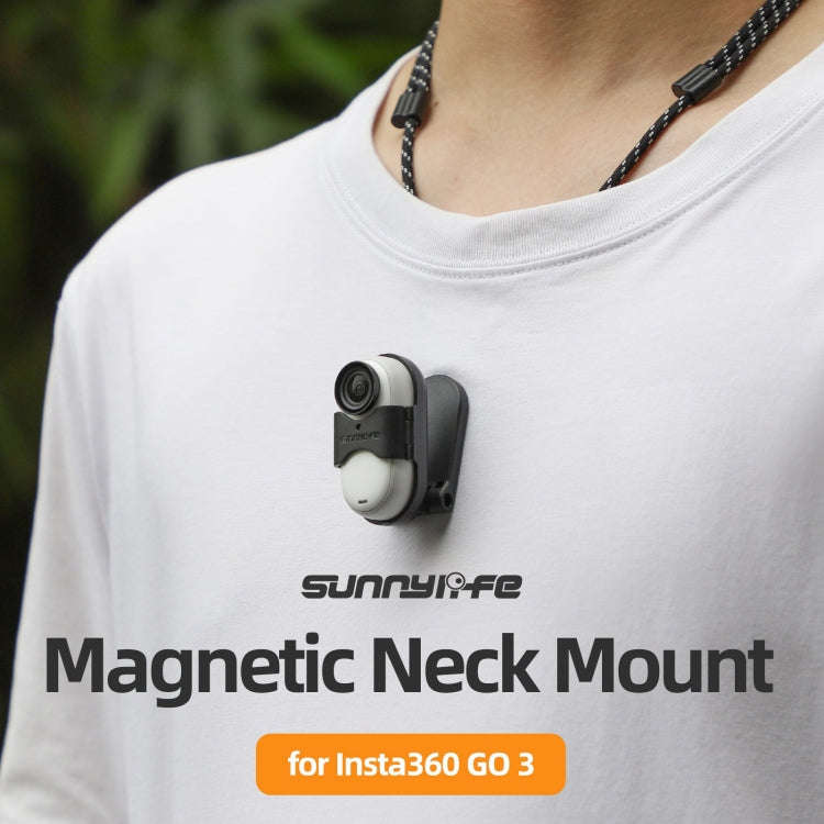 For Insta360 GO 3 Sunnylife Magnetic Neck Mount Chest Body Camera Necklace Lanyard POV Vlog Holde...