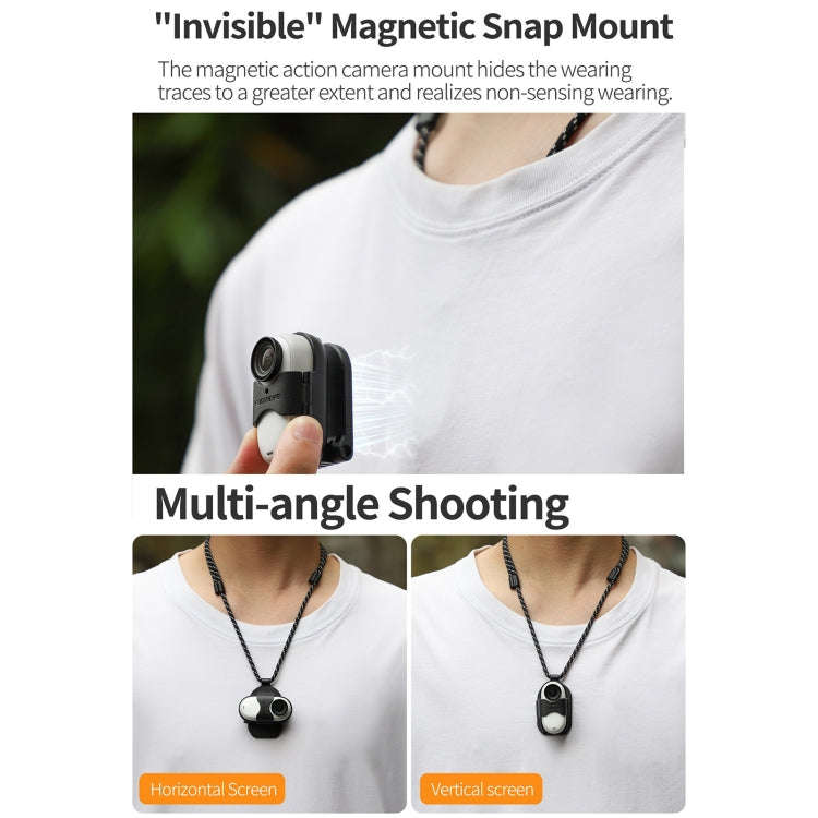 For Insta360 GO 3 Sunnylife Magnetic Neck Mount Chest Body Camera Necklace Lanyard POV Vlog Holde...