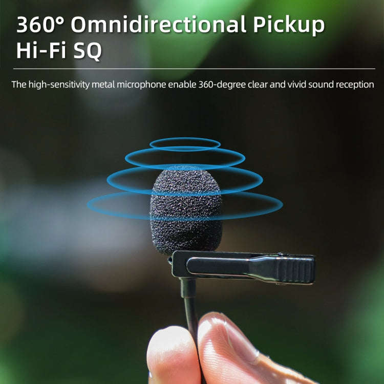 For Insta360 X4 Sunnylife Lavalier Clip Type-C Recording Microphone (Black)