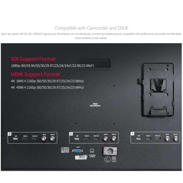 FEELWORLD PS101 Triple 10.1-inch Vertical Dispaly Carry-on Monitor High Brightness 1000nit Portab...