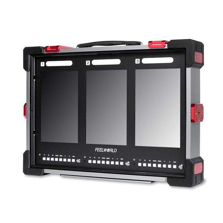FEELWORLD PS101 Triple 10.1-inch Vertical Dispaly Carry-on Monitor High Brightness 1000nit Portab...