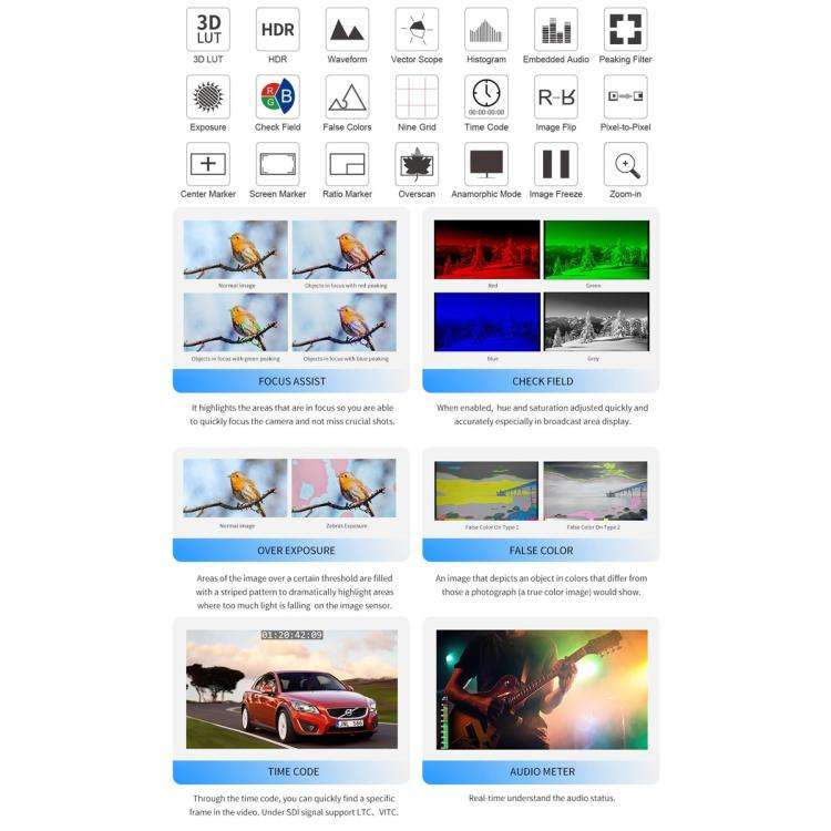 FEELWORLD PS101 Triple 10.1-inch Vertical Dispaly Carry-on Monitor High Brightness 1000nit Portab...