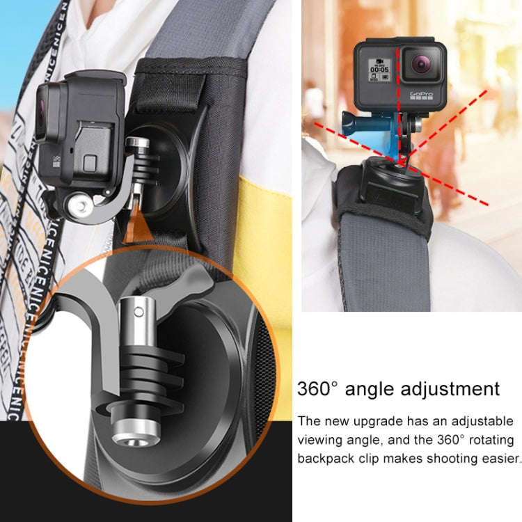 Hook and Loop Fastener Backpack Rec-Mounts Clip Clamp Mount with Screw for GoPro, Insta360, DJI a...