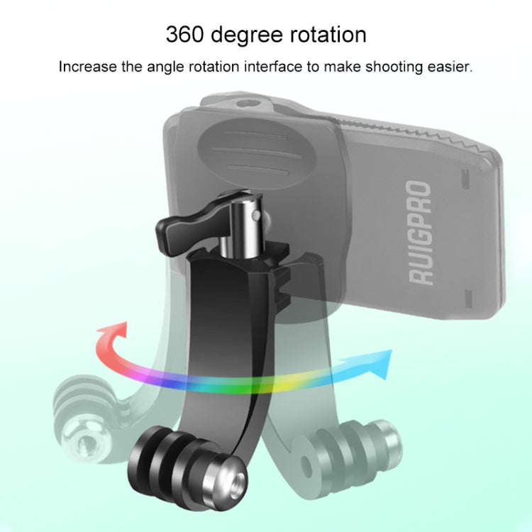 RUIGPRO 360 Degree Rotation J-Type Backpack Rec-Mounts Clip Clamp Mount with Screw for GoPro HERO...