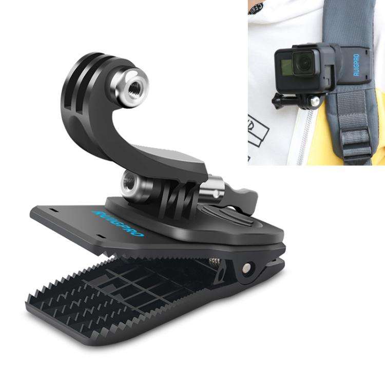 RUIGPRO 360 Degree Rotation J-Type Backpack Rec-Mounts Clip Clamp Mount with Screw for GoPro HERO...