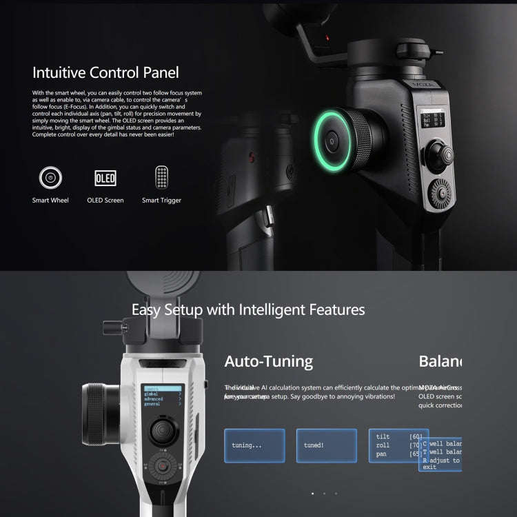 MOZA AirCross 2 Standard 3 Axis Handheld Gimbal Stabilizer for DSLR Camera, Load: 3.2kg(Black)
