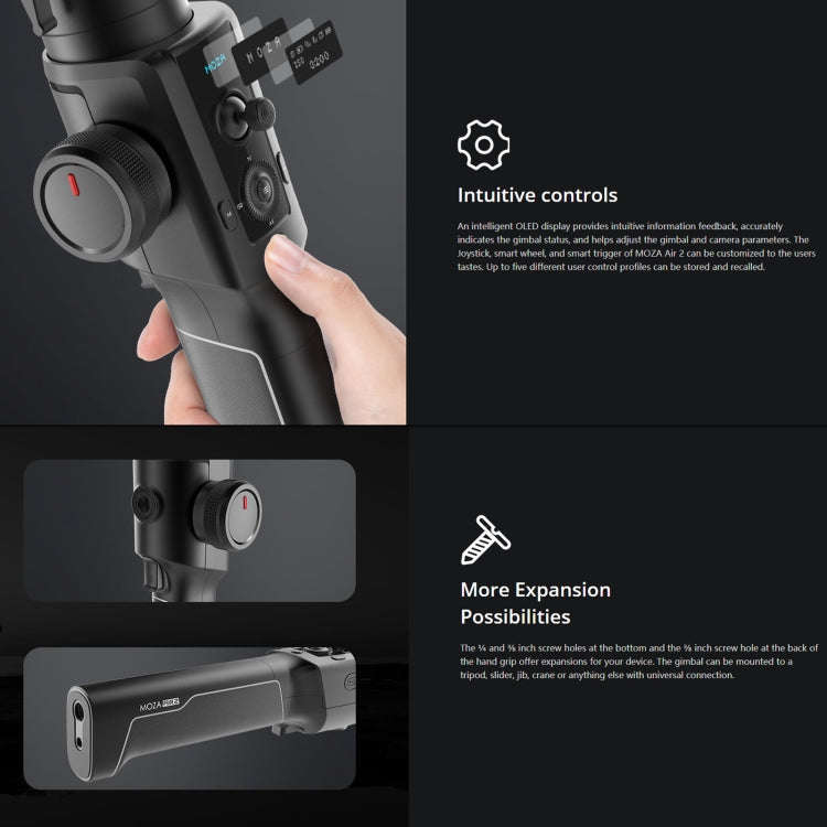 MOZA Air 2 + iFocus-M + Fashion Backpack 3 Axis Handheld Gimbal Stabilizer for DSLR Camera, Load:...