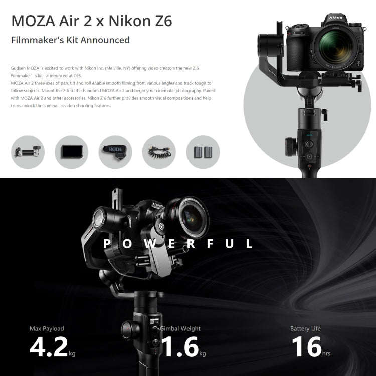 MOZA Air 2 + iFocus-M + Fashion Backpack 3 Axis Handheld Gimbal Stabilizer for DSLR Camera, Load:...