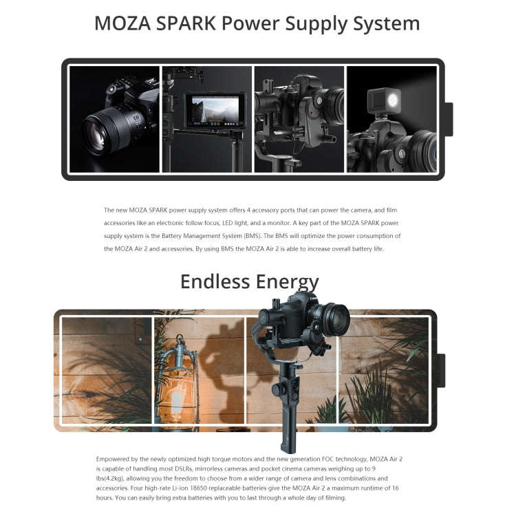 MOZA Air 2 + iFocus-M + Fashion Backpack 3 Axis Handheld Gimbal Stabilizer for DSLR Camera, Load:...