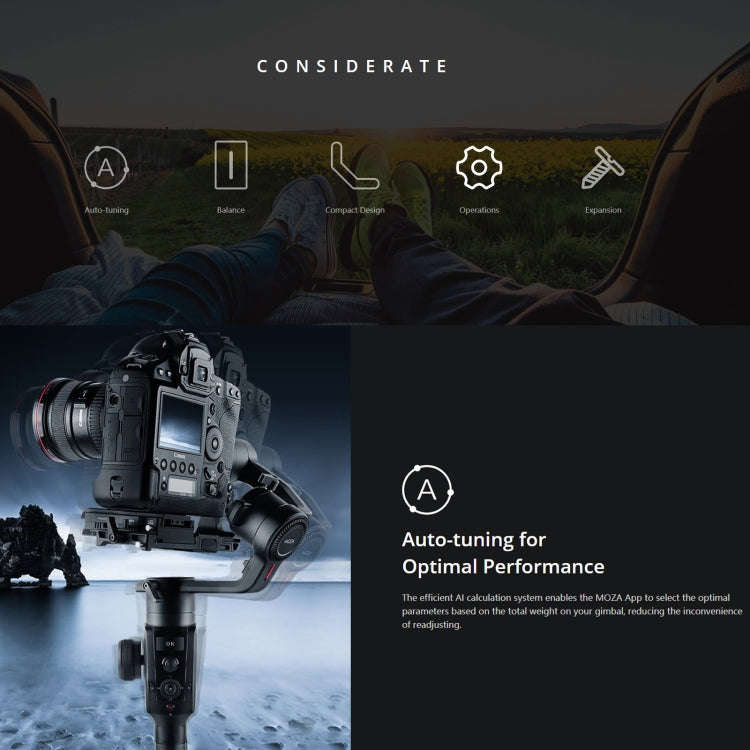 MOZA Air 2 + iFocus-M + Fashion Backpack 3 Axis Handheld Gimbal Stabilizer for DSLR Camera, Load:...