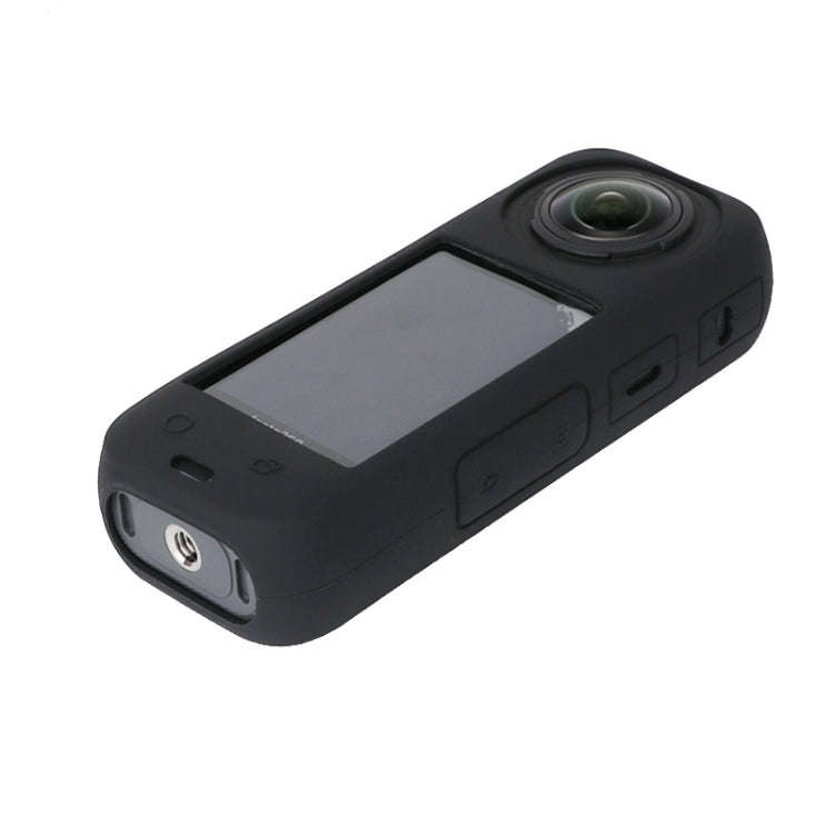 For Insta360 X4 Silicone Protective Case with Lens Cover (Black)