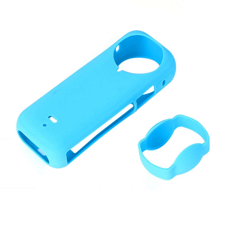 For Insta360 X4 Silicone Protective Case with Lens Cover (Blue)