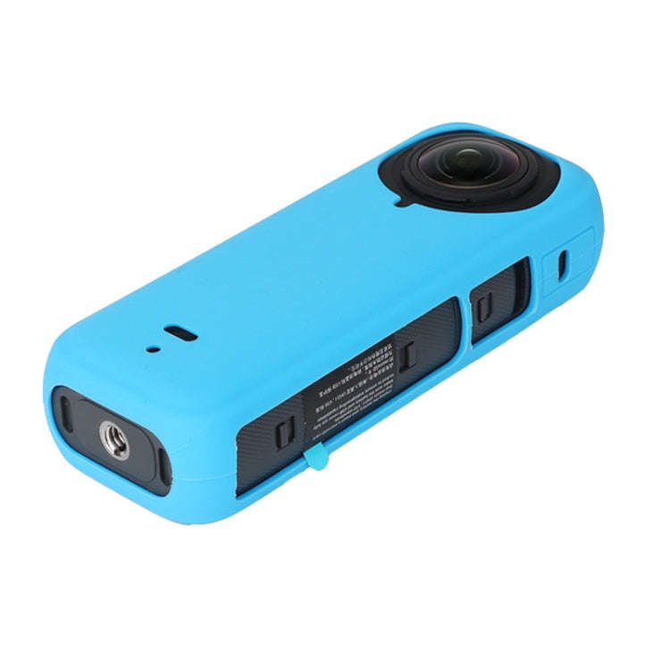 For Insta360 X4 Silicone Protective Case with Lens Cover (Blue)