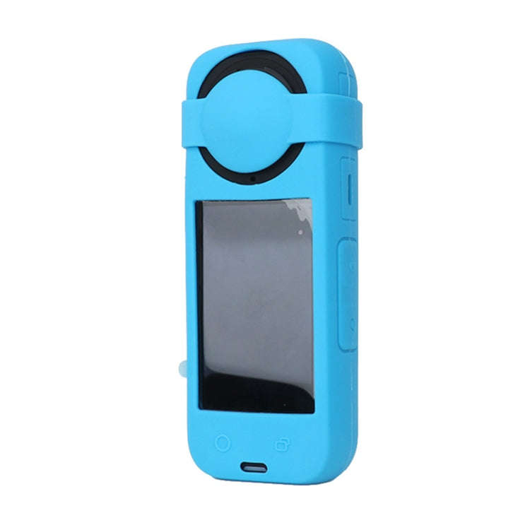 For Insta360 X4 Silicone Protective Case with Lens Cover (Blue)