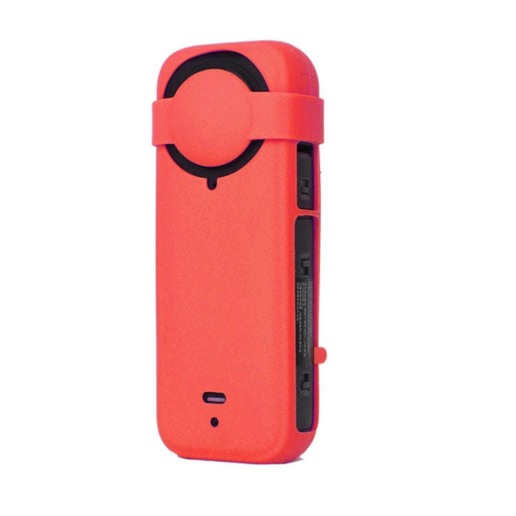 For Insta360 X4 Silicone Protective Case with Lens Cover (Red)