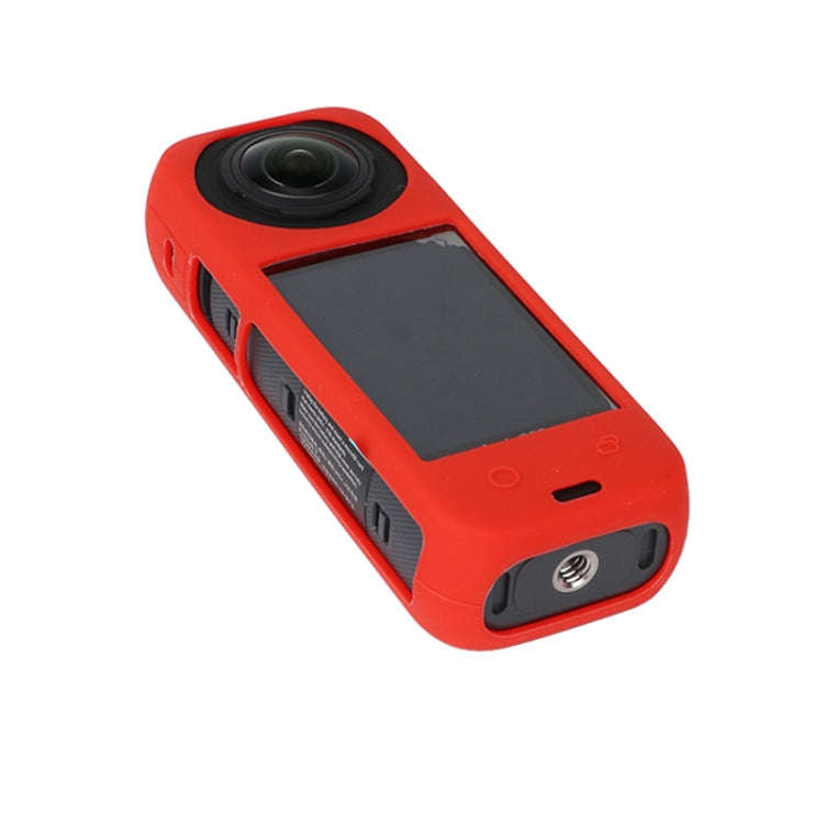 For Insta360 X4 Silicone Protective Case with Lens Cover (Red)