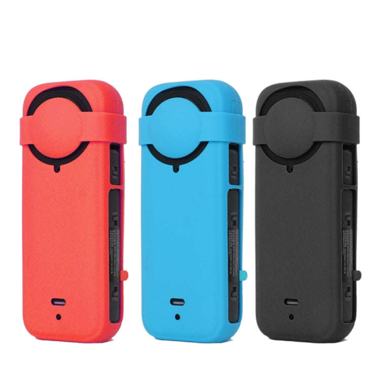 For Insta360 X4 Silicone Protective Case with Lens Cover (Red)
