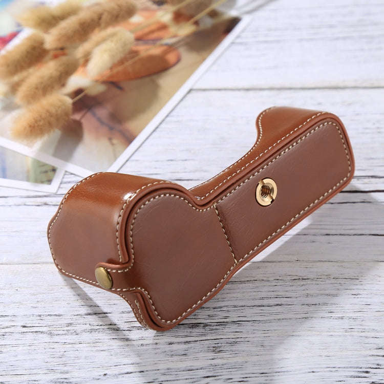 1/4 inch Thread PU Leather Camera Half Case Base for Sony A7S2 / A7R2 / A7K2 / A7 II(Brown)