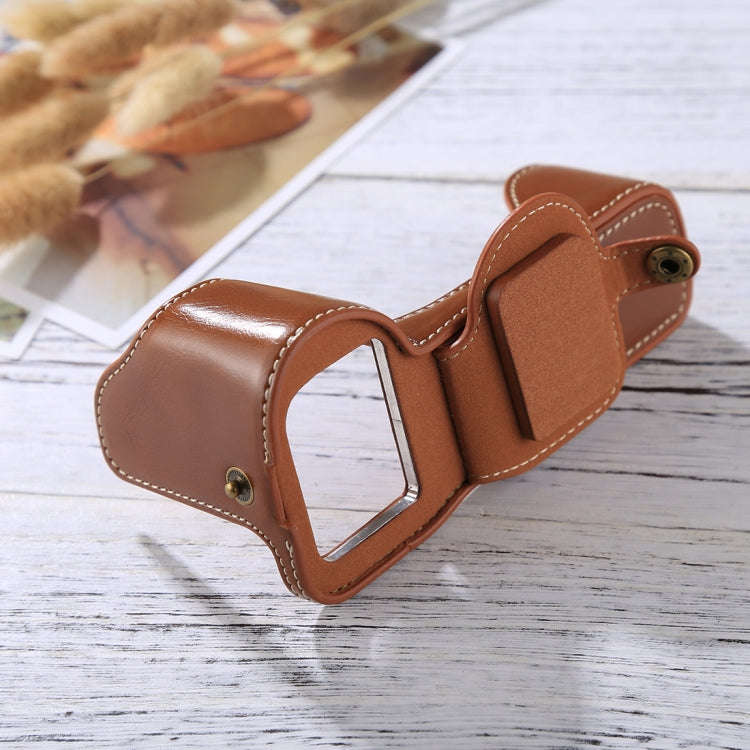 1/4 inch Thread PU Leather Camera Half Case Base for Sony A7S2 / A7R2 / A7K2 / A7 II(Brown)