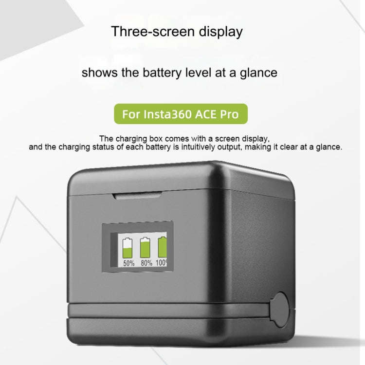 For Insta360 Ace Pro / Ace Tri-Battery Charging Box Case (Black)