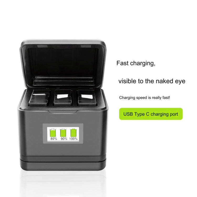For Insta360 Ace Pro / Ace Tri-Battery Charging Box Case (Black)