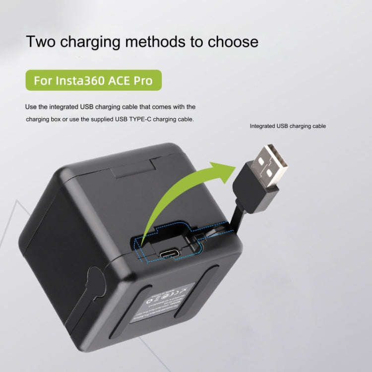For Insta360 Ace Pro / Ace Tri-Battery Charging Box Case (Black)