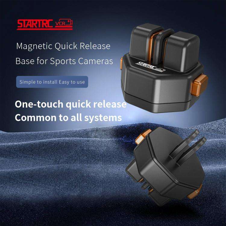 STARTRC VCR Snap-Mag Quick Release Base Mount Adapter For GoPro (Black)