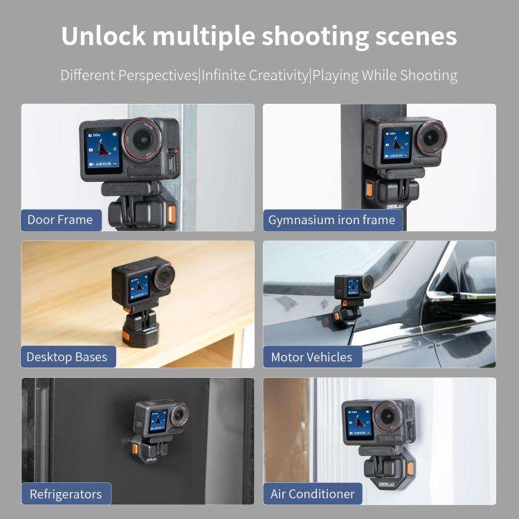 STARTRC VCR Snap-Mag Quick Release Base Mount Adapter For GoPro (Black)
