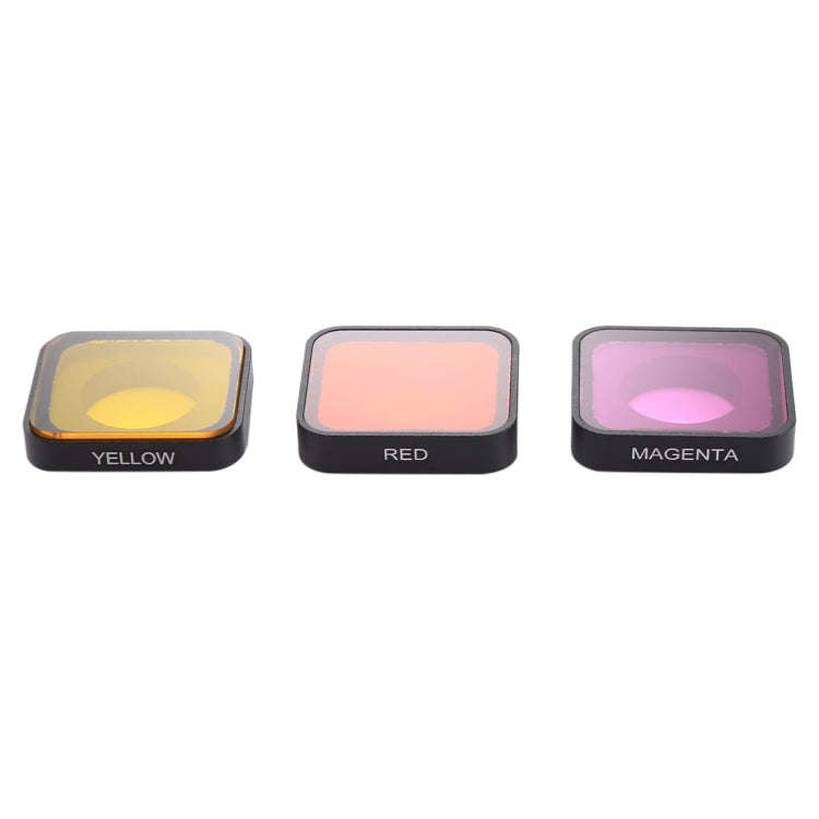 3 in 1 Snap-on Red / Yellow / Purple Color Lens Filter for GoPro HERO6 /5