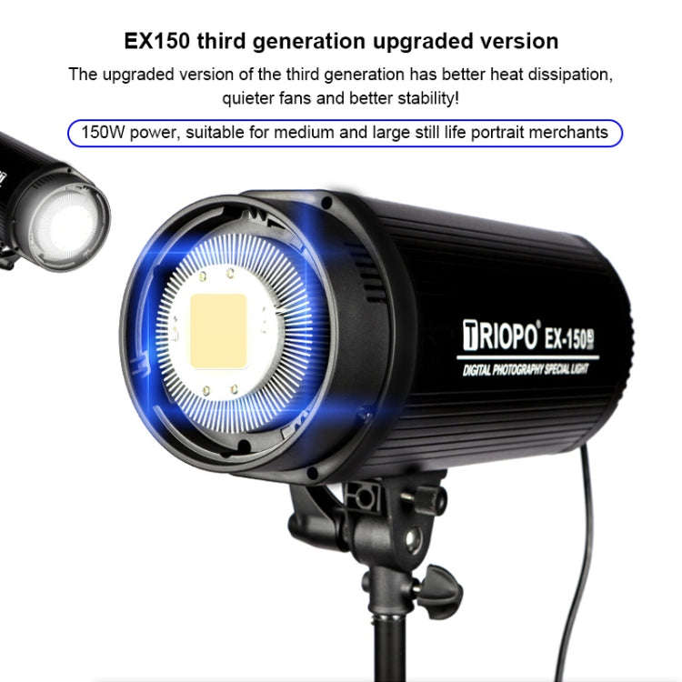TRIOPO EX-150W Studio Flash Built-in Dissipate Heat System with EX-150III LED Single Light
