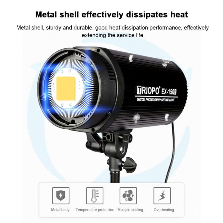 TRIOPO EX-150W Studio Flash Built-in Dissipate Heat System with EX-150III LED Single Light