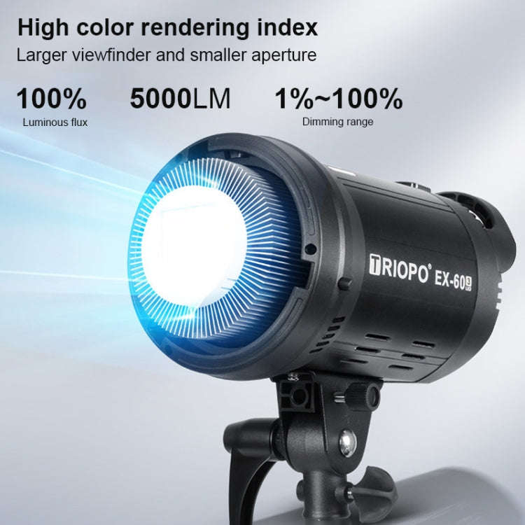 TRIOPO EX-60W Studio Flash Built-in Dissipate Heat System with EX-60III LED Single Light